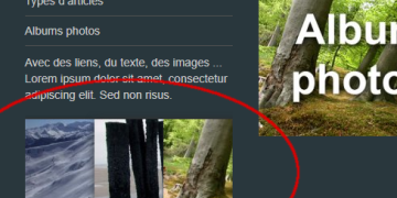 Diaporama dans le pied de page